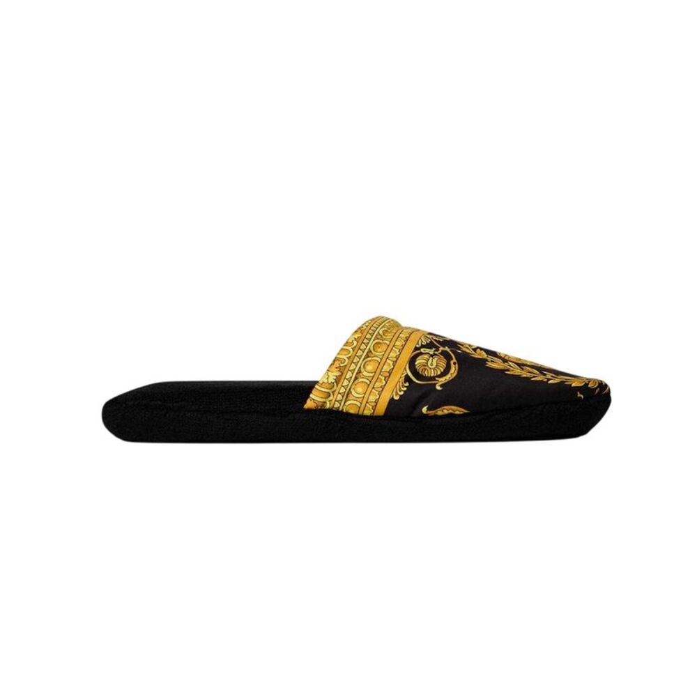 Versace Unisex Adult Baroque Slippers / Black/Gold
